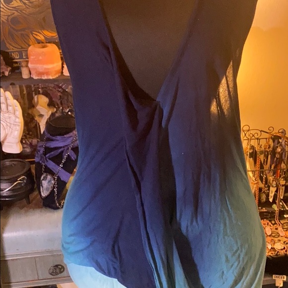 Ombré Blue turquoise asymmetrical tunic! - Picture 2 of 6